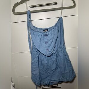 Short Sleeve Denim Shorts Jumper /Romper Size M